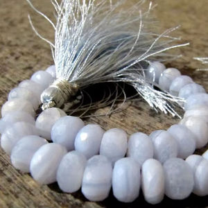 Perles d'agate bleue naturelle facettées en forme de rondelle, 7-9 mm, brin de 8 pouces - Product Image 1