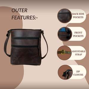 Petit sac hobo en cuir véritable pour femme – Sac à bandoulière en cuir de buffle durable et léger - Product Image 4