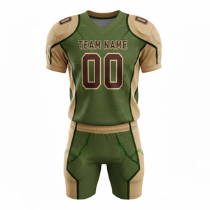 Conjunto de Uniforme de Fútbol Americano para Adultos - 100% Poliéster, Impresión Sublimada, Pantalones Cortos de Alta Calidad, Nombre del Equipo Personalizado, Servicio OEM, Pedido por Equipo - Product Image 1