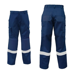 Pantalon de travail bleu pour homme avec bandes réfléchissantes, multi-poches, pantalon de sécurité en polyester - Product Image 6