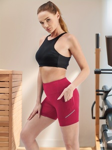 Shorts de yoga côtelés sans couture pour femmes, taille haute, pour la gym, l'entraînement, le fitness, extensibles, shorts de sport - Product Image 5