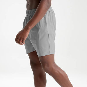 Custom Eco-Friendly Solid High Street Style Sport Canvas Double <b>Layer</b> Waist Loop Pockets Breathable Gym Shorts Quick Dry Online - Product Image 2