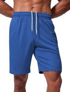 Shorts Bermuda noirs à séchage rapide pour hommes, avec cordon de serrage à la taille et poches latérales, vêtements de sport décontractés - Product Image 4