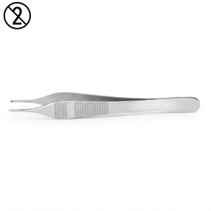 Pinzas Adson Desechables de un Solo Uso, 1X2 Dientes, Acero Inoxidable Estándar, Instrumento Quirúrgico para Manipulación Precisa de Tejidos - Product Image 1