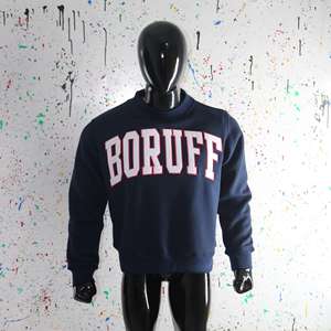 Sudadera BORUFF BLUE con cuello alto 100% BLANCA con apliques bordados y cuello ancho CLUSH SPORTS - Product Image 3