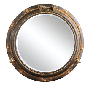 Vintage Nautical Porthole Wall <b>Mirror</b> Antique Finish Round Metal Decorative <b>Mirror</b> for Living Room Bathroom Entryway - Product Image 5