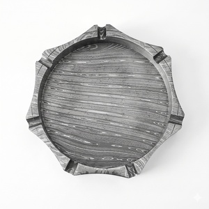 Cenicero Cuadrado de Acero de Damasco Hecho a Mano por Jexmoo, Diseño de Primera Calidad, Decoración para el Hogar, Patrón Único, Accesorio para Fumar, Regalo - Product Image 6