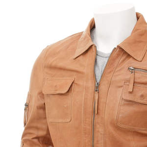 Chaqueta de Cuero Casual y Cómoda para Hombre, para Uso en la Ciudad en Invierno, Impermeable y Transpirable, Estilo Urbano, con Opción de Logotipo Frontal - Product Image 5