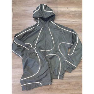 Ensemble de survêtement d'hiver pour homme, coupe-vent, 2 pièces, pantalon réfléchissant, tendance, vente chaude - Product Image 3