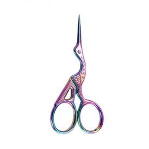 Tijeras de Maquillaje con Diseño de Grúa, Recubrimiento de Titanio Arcoíris, Punta Afilada, Acero Inoxidable, Herramienta de Precisión para Recortar Cejas - Product Image 1