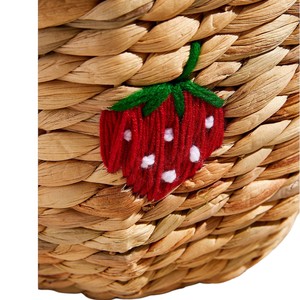 Strawberry Woven Water Hyacinth <b>Basket</b> with Handles Decorative Fruit Toy Storage Bin Kids Room Clothes <b>Hamper</b> - Product Image 3