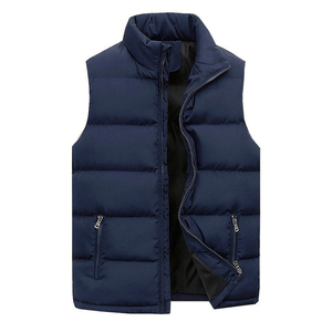 Fashionable Breathable <b>Canvas</b> Puffer Vest Casual Solid Pattern Button Closure Waterproof Eco-Friendly Winter Sleeveless Jacket - Product Image 1