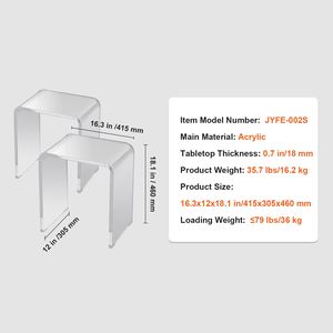 2 tavolini laterali a forma di C in lucite trasparente, tavolini in acrilico per bevande, cibo e snack, utilizzabili in soggiorno e camera da letto - Tavolini da caffè - Product Image 4