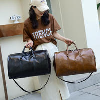 Sac de voyage personnalisé avec logo, sac de sport grande capacité, imperméable, en cuir PU multicolore, pour la nuit, le week-end ou la gym, vente en gros