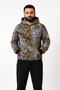 <b>Men's</b> Camo Print <b>Zip</b>-<b>Up</b> Pullover Hoodie Polyester/Cotton <b>Fleece</b> Lined Windproof Winter Casual Outdoor Wear - Product Image 2