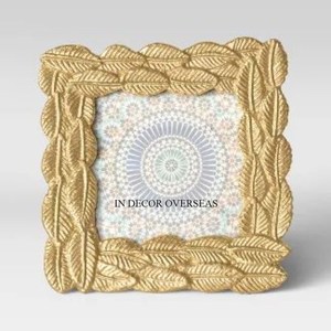 Wood <b>Mirror</b> Frame With Ruffled Texture Golden Finish Decorative Wall Art For Home Office <b>Table</b> <b>Top</b> And Wall Hanging From India - Product Image 6
