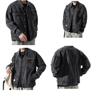 Man <b>Denim</b> <b>Jacket</b> Wholesale High Quality <b>Men</b> Custom <b>Denim</b> <b>Jacket</b> Distressed Stylish Black Plain for <b>Men</b> OEM Customized - Product Image 3