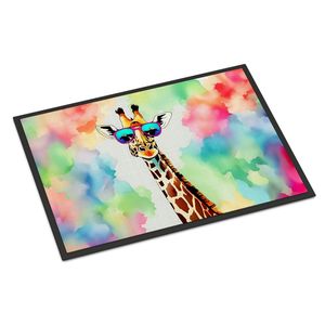 Nouveau Hippie Animal Girafe Paillasson Antidérapant Lavable Low Pile 18H X 27W Intérieur Extérieur Tapis D'entrée Tapis De Porte Avant pour Intérieur - Product Image 1