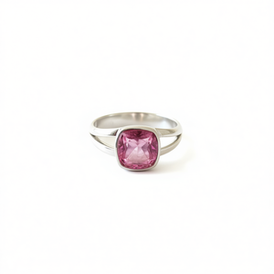 Designer Pink <b>Quartz</b> Fashion <b>Ring</b> 3.2 Grams - Product Image 2