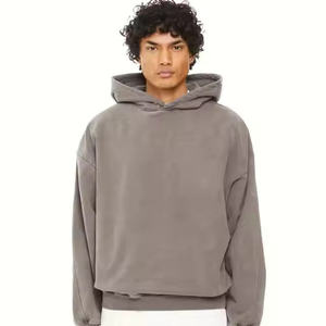 Sweat à capuche unisexe surdimensionné pour homme, personnalisable avec logo brodé, thermique, épais, hiver, couleur unie, teint uni - Product Image 2
