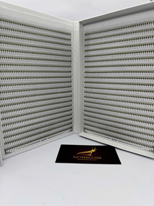 Extensions de cils 3D pré-faits en éventail XXL, plateau de 40 rangées, 1200 éventails, base pointue 0.07, PBT coréen, noir mat, vente en gros - Product Image 1