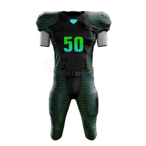 Uniforme de Fútbol Americano Personalizado de Manga Corta, Ligero y Transpirable, de Malla, Talla Grande, Alta Calidad, Nuevo Estilo, Color Liso en la Parte Delantera - Product Image 1