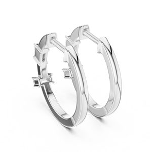 Exclusivo Juego de Aretes de Aro de Lujo Chapados en Rodio, Oro Blanco de 18 Quilates, Diamantes Baguette Cultivados en Laboratorio, Certificados por IGI, para Uso Diario, Glamorosos - Product Image 3