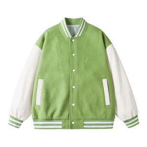 High Quality College Baseball Style Varsity Jacket <b>Men</b> Trendy Sportswear Cotton Fabric Plain Dyed Front Windproof Breathable - Product Image 3