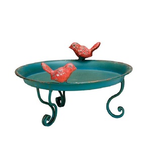 Nouvel Arrivage : Bain d'oiseaux en métal pour jardin, mangeoire et bain d'oiseaux en fer forgé pour extérieur, autoportant et fait main - Product Image 3
