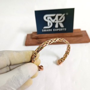 Premium Handmade Magnetic <b>Copper</b> Brass Aluminium Twisted Cuff <b>Bracelet</b> Adjustable Open Bangle Unisex OEM ODM Manufacturer - Product Image 5