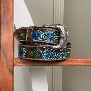 Nuevo estilo de alta calidad de moda personalizada cinturón de cuero de vaca mecanizado a mano para hombres y mujeres cinturones de cuero genuino de vaca ajustables - Product Image 4