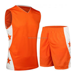 Custom Orange Basketball Jersey Set Sleeveless V-Neck Moisture Wicking Polyester Uniform for Adults Unisex All Seasons - Product Image 2