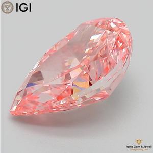 Diamant de laboratoire CVD 4,01 CARAT, taille poire, certifié IGI, couleur rose vif fantaisie, clarté VVS2, pour utilisation dans la fabrication de bijoux sur mesure - Product Image 6