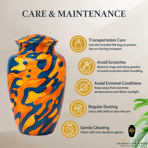 โกศบรรจุอัฐิสไตล์ยุโรปหรูหรา ทำจากอะลูมิเนียม สีส้มดำ ทันสมัย เป็นมิตรกับสิ่งแวดล้อม ทนทาน ออกแบบอย่างมีสไตล์ - Product Image 6