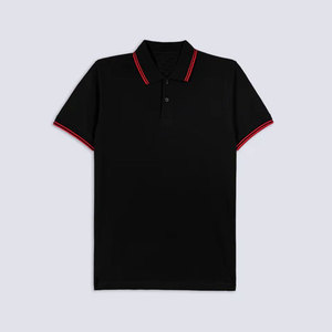 เสื้อโปโลผ้าปิเก้สีดำล้วน 100% คอตตอน สไตล์สมาร์ทแคชชวล ปักโลโก้แบรนด์ตามสั่ง เสื้อโปโลชาย - Product Image 5