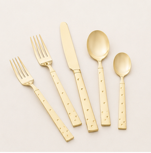 Juego de Cubiertos de Lujo al por Mayor con Diseño de Puntos Dorados, Acero Inoxidable Pulido a Espejo, para Bodas, Hoteles y Restaurantes - Product Image 5