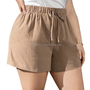 Shorts de Lino y Algodón para Mujer, Modernos, Transpirables, de Corte Holgado, Hechos con Tela de Textura Suave y Natural - Product Image 1