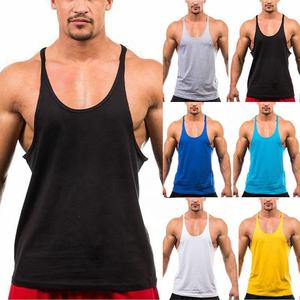 Débardeur de sport en coton pour hommes, personnalisé, couleur or, pour la musculation - Product Image 2