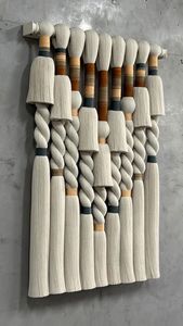 Décoration murale amovible en bois fait main de luxe avec perles et pompons, art décoratif moderne en perles naturelles, accessoires de décoration intérieure, Ramadan - Product Image 4
