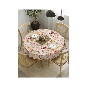 Vente en gros 100% nappe de table à manger rectangulaire de luxe en coton tendance blanc unique design brodé mariage adapté goutte - Product Image 5