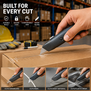 Cuchillo Utilitario de Hoja Fija de Alta Resistencia |   Cortador de Cartón Profesional |   Cortador de Cajas Industrial - Product Image 2