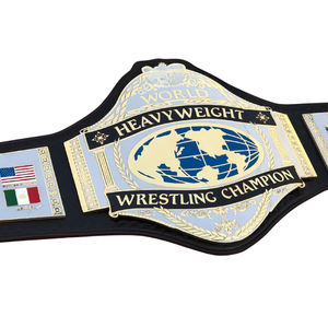 Ceinture de champion de lutte mondiale personnalisée, détails dorés de qualité supérieure avec motifs de drapeaux internationaux - Product Image 2