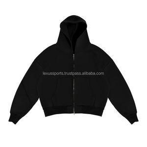 Sweat à capuche zippé pour homme en mélange de coton de qualité supérieure Impression de logo personnalisé Veste de sport à la mode pour sweat à capuche de style urbain et d'hiver - Product Image 4