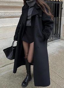 Manteau Trench Long et Ample en Laine Respirante, Double Boutonnage, Grande Taille, pour l'Hiver – Vente en Gros - Product Image 3