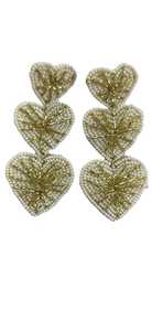Handmade Beaded Bottle Shape Earrings Green Gold Embroidery Jewelry Art Craft Cross-stitching & Needlework - Product Image 2