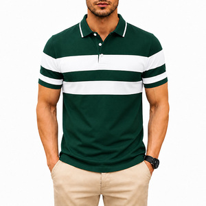 Camiseta Personalizada con Estampado Sublimado Frontal, de Manga Corta a Rayas, Transpirable, de Secado Rápido, Tejida, 100% Poliéster, Unisex, para Adultos - Product Image 1