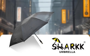 Parapluie de voyage compact et léger Sharkk Buddy 98 2 plis noir avec poignée en acier allié - Product Image 6