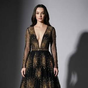 Elegante Vestido de Noche Formal sin Espalda con Lentejuelas y Silueta de Sirena, sin Mangas, con Cuentas, para Invitadas de Boda, Venta al por Mayor para Boutiques - Product Image 2