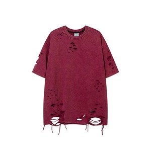 เสื้อยืดผู้ชายสไตล์วินเทจทรงโอเวอร์ไซส์ ล้างสีแบบแอซิดวอช ผ้าฝ้าย 100% สไตล์ฮิปฮอป สตรีทแวร์ ลายสโตนวอช - Product Image 5