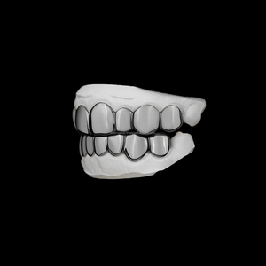Por encargo ajustado Hip Hop Perm Cut Grillz 925 Starling Silver Grills Custom Solid 10KT Gold Plain Dental Teeth Grillz - Product Image 3